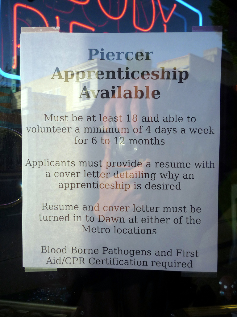 Piercing Apprenticeship